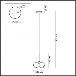 Odeon light 4227/12LA L-VISION ODL21 255 золотистый/металл Подвесной светильник IP20 LED 12W 600Лм 3000К MIA  - 2 купить